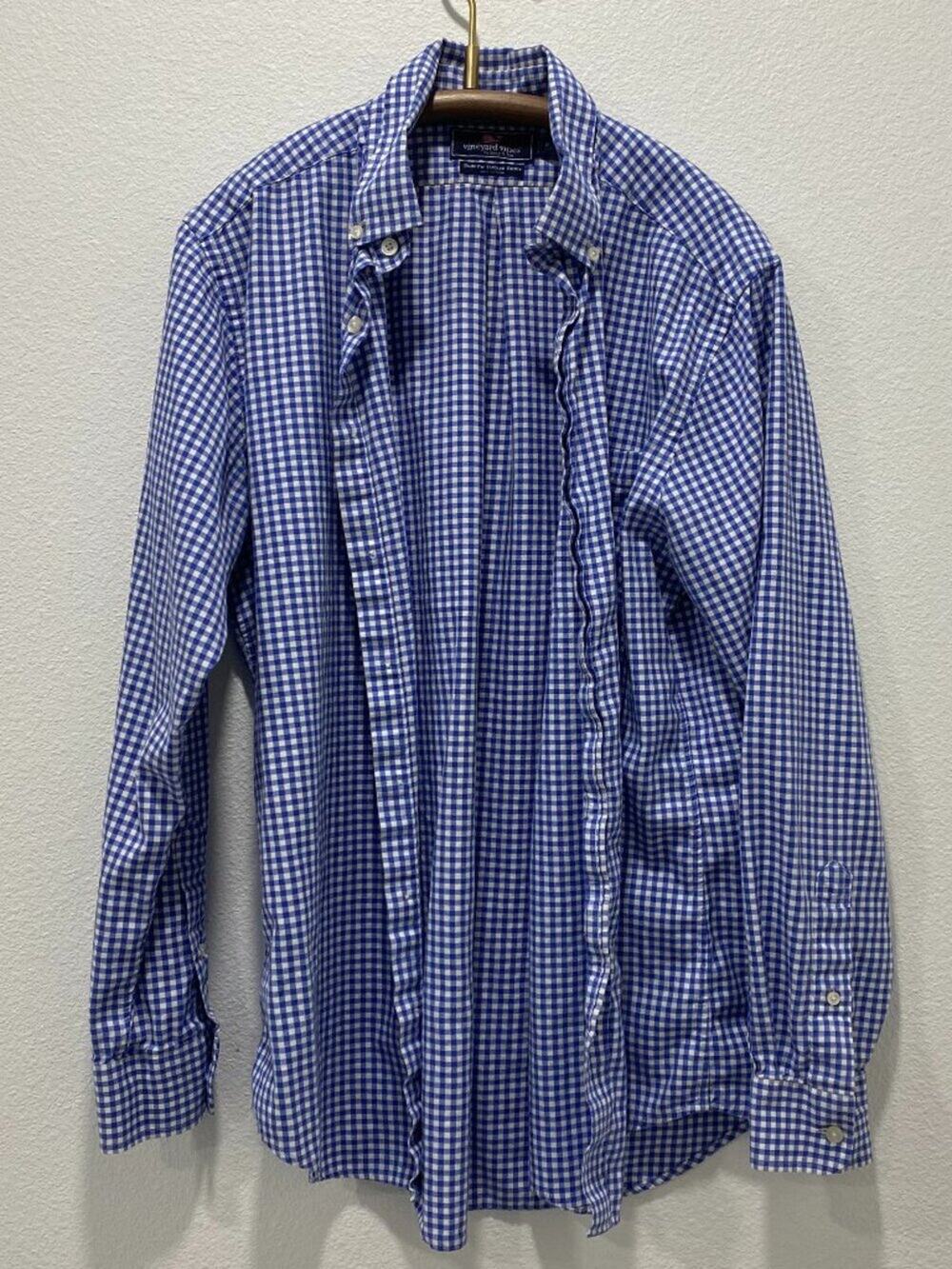 Vineyard Vines Men's Slim Fit Tucker Shirt Gingingham Pattern - Medium